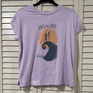 Disney‎ Lavender Sally & Jack Short Sleeve Tee Size M